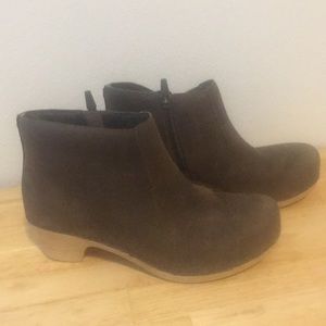 Dansko brown leather Maria clog-style booties